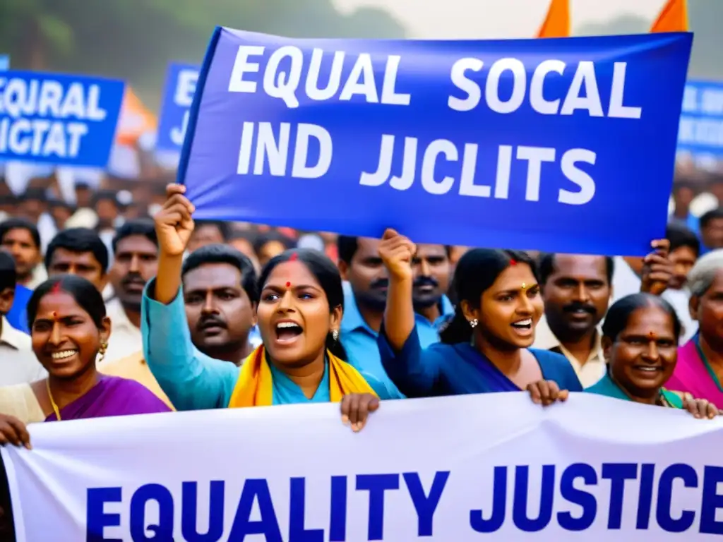 Activistas Dalit marchando por la igualdad y justicia social en vibrante protesta en India