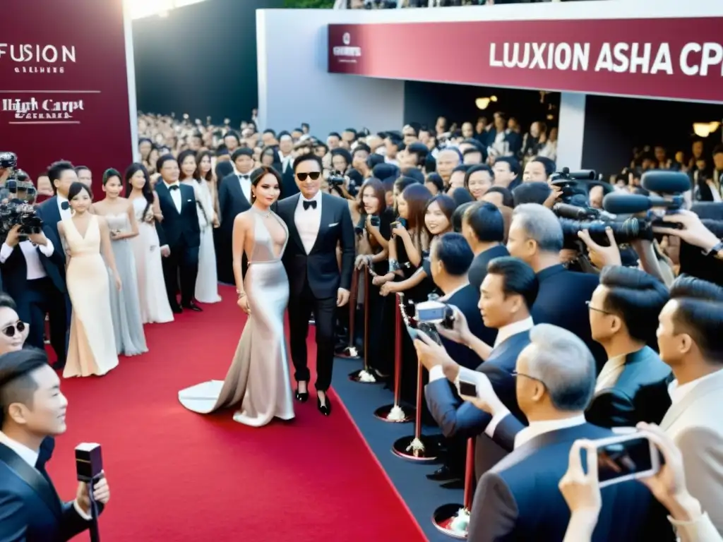 Una alfombra roja en Asia llena de celebridades asiáticas vistiendo diseños de marcas de lujo