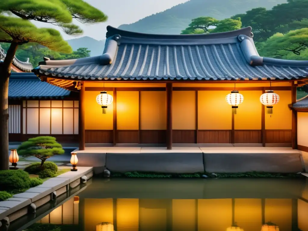 Alojamientos únicos con historia coreana: Un Hanok tradicional entre exuberante vegetación, arquitectura de madera detallada y techos de tejas curvas