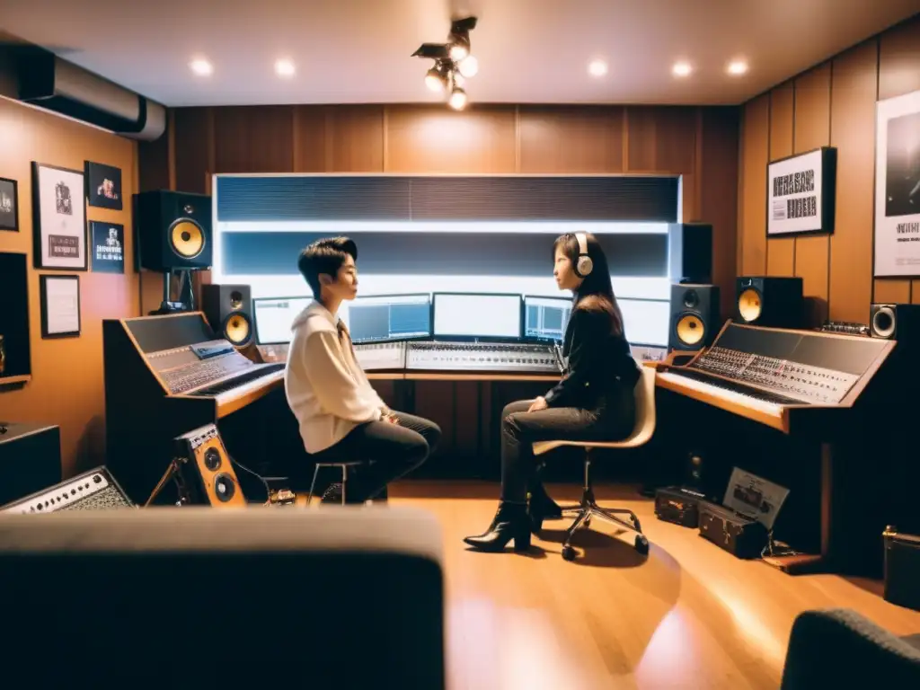 Un ambiente íntimo en el estudio de grabación con colaboraciones artistas KPop Occidente