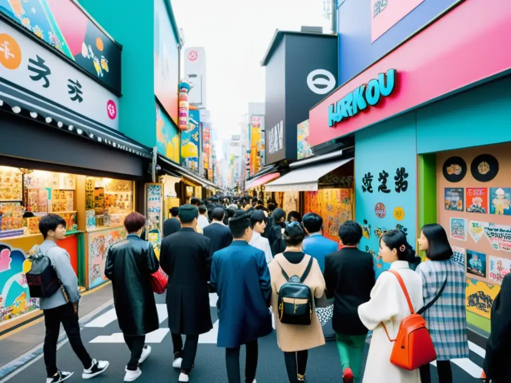 Una animada calle en el distrito de Harajuku, Tokio