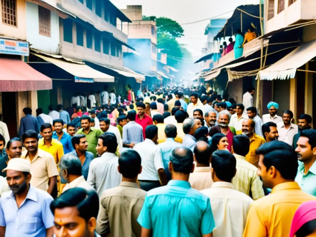 Una animada calle en India muestra la compleja jerarquía social, con contrastes entre tradición y modernidad