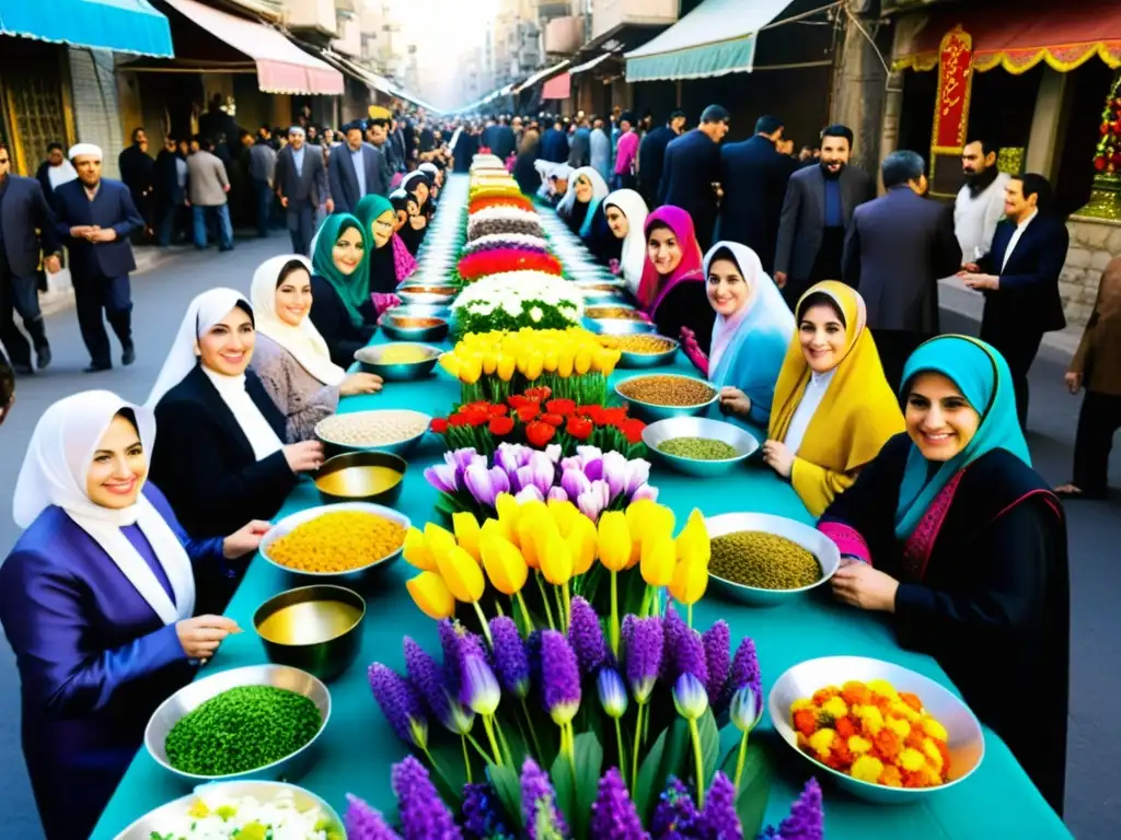 Animada celebración de Navruz en Irán, con coloridos trajes tradicionales y una mesa HaftSeen