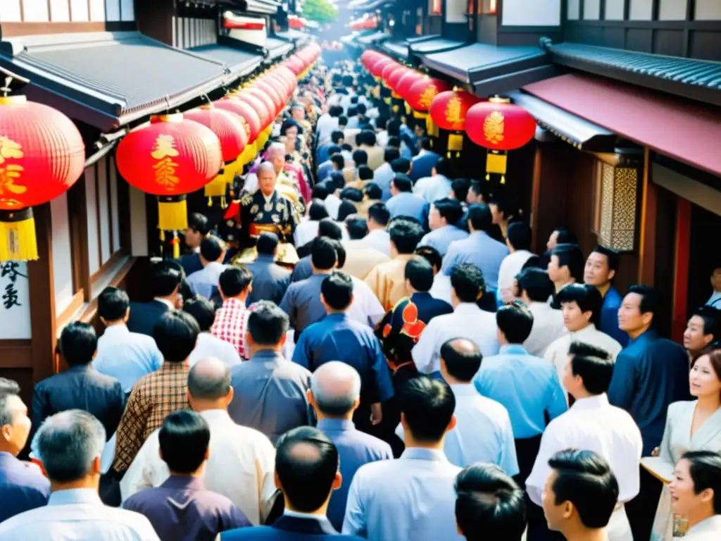 Festival Sanja Matsuri: Desfile de Mikoshi en Asakusa, Tokio Una animada procesión durante el festival Sanja Matsuri en Asakusa, Tokio, muestra la rica herencia cultural japonesa y el espíritu comunitario