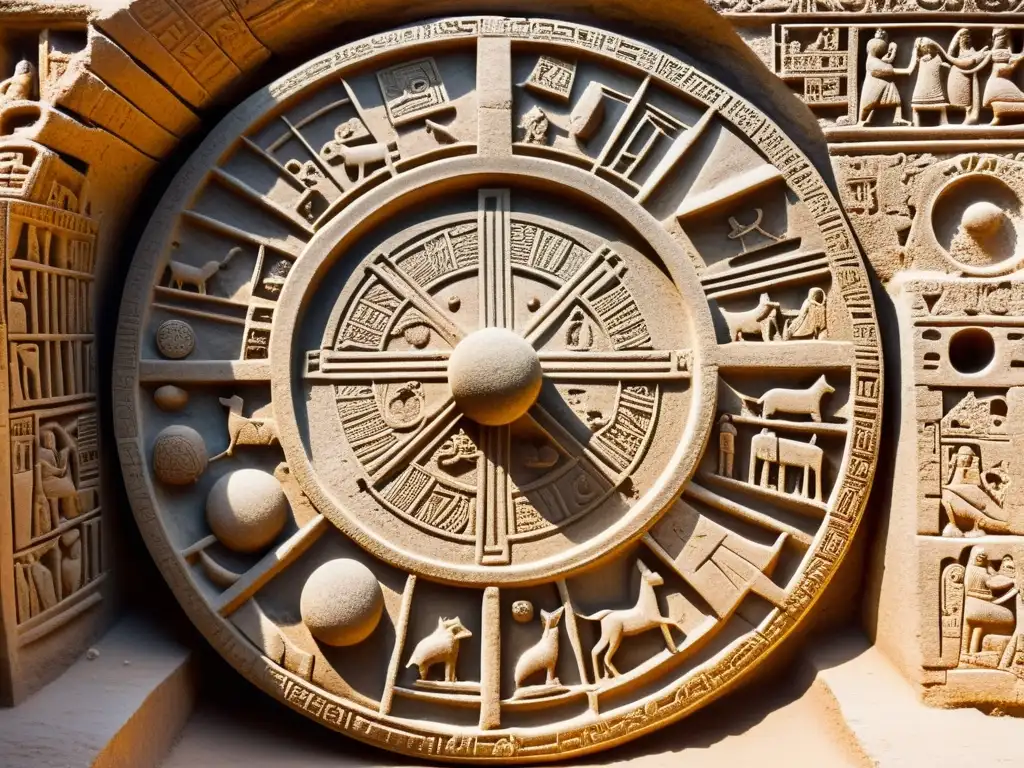 Antiguos artefactos astrológicos del Valle Indo, iluminados por el cálido sol del atardecer, revelan influencias asiáticas