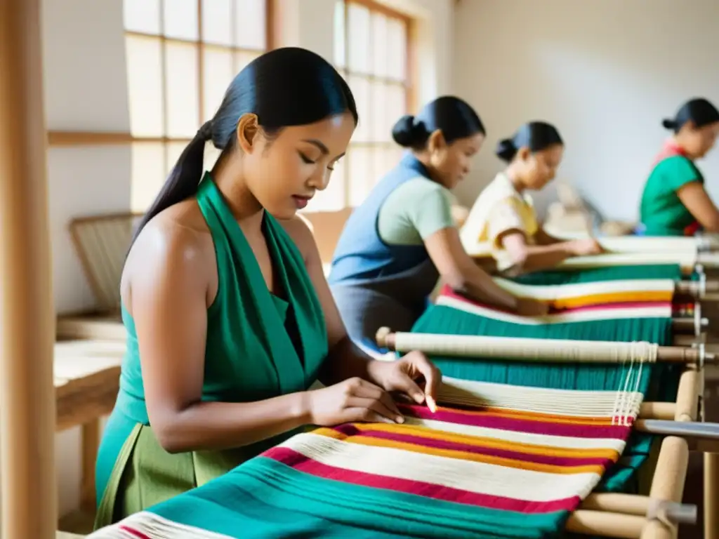 Artesanos asiáticos crean moda de lujo sostenible con técnicas tradicionales de tejido, tinte y bordado, reflejando un compromiso cultural y ecológico