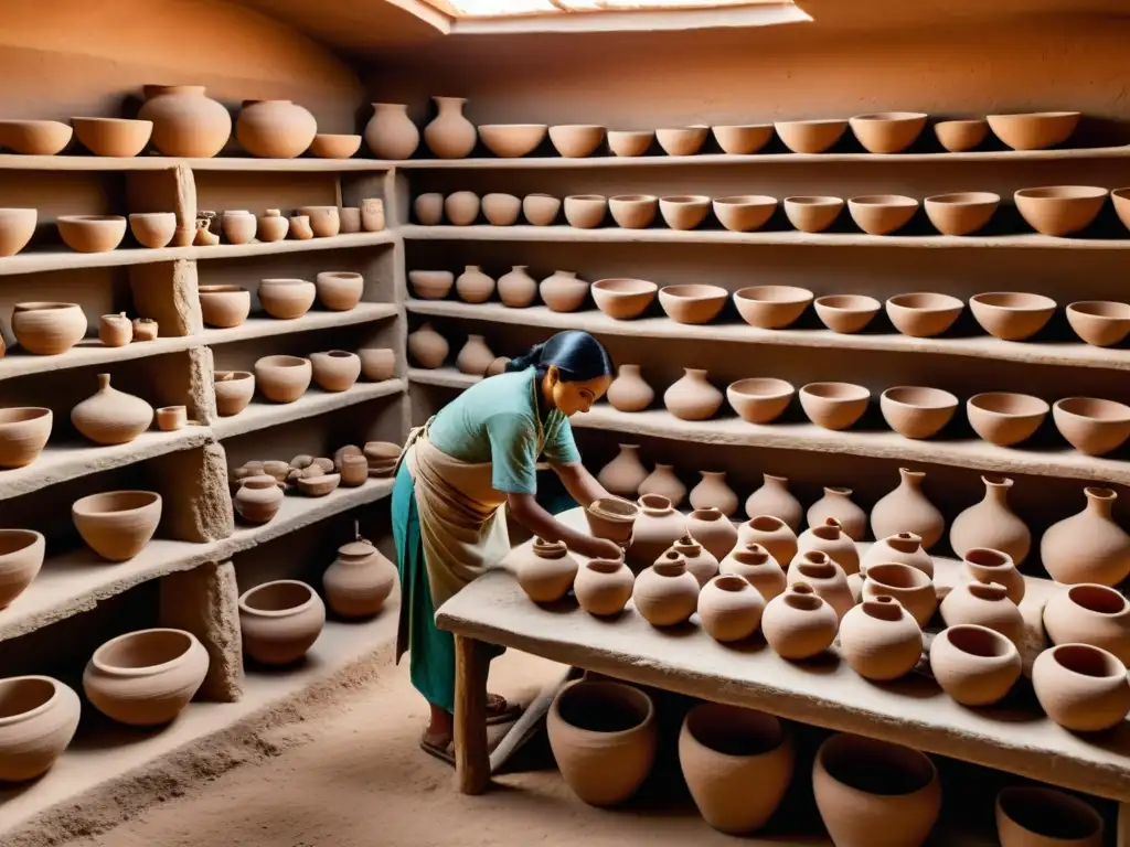 Artesanos expertos moldean cerámica en taller del Valle del Indo, mostrando técnicas tradicionales y rica tradición artística