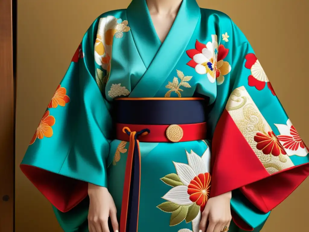 Artesanos japoneses creando kimono de lujo con técnicas tradicionales