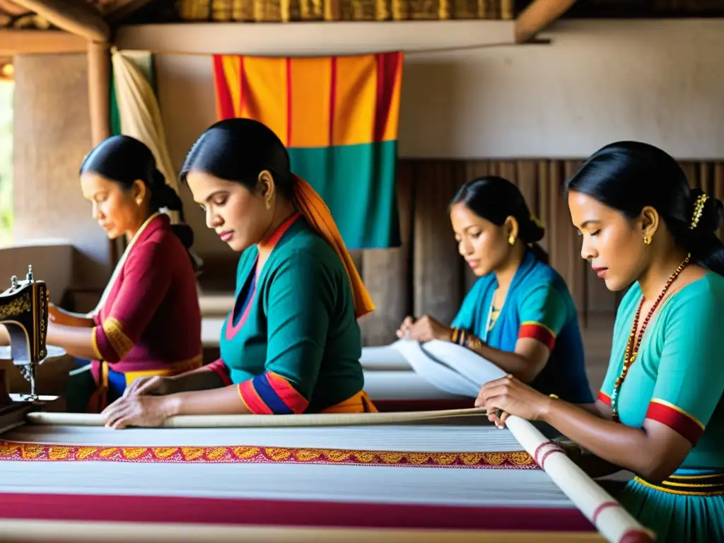 Artesanos tejendo textiles tradicionales con influencia cultural contemporánea Valle Indo