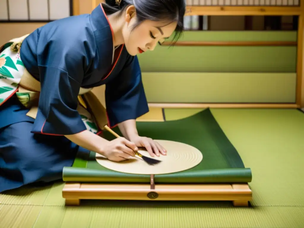 Artista japonés crea pintura Nihonga en estudio tradicional