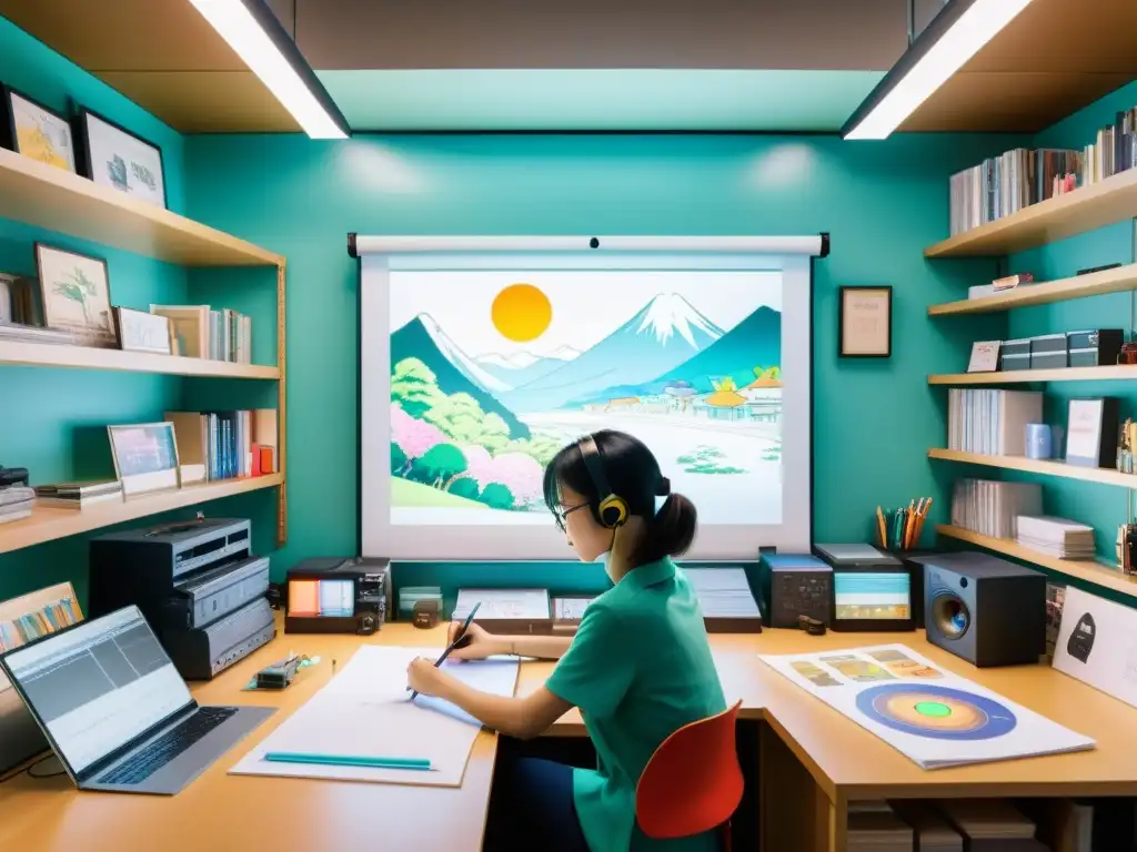 Estudio de animación japonés: arte cel en acción Artistas en un estudio de animación japonés crean meticulosamente animación a mano