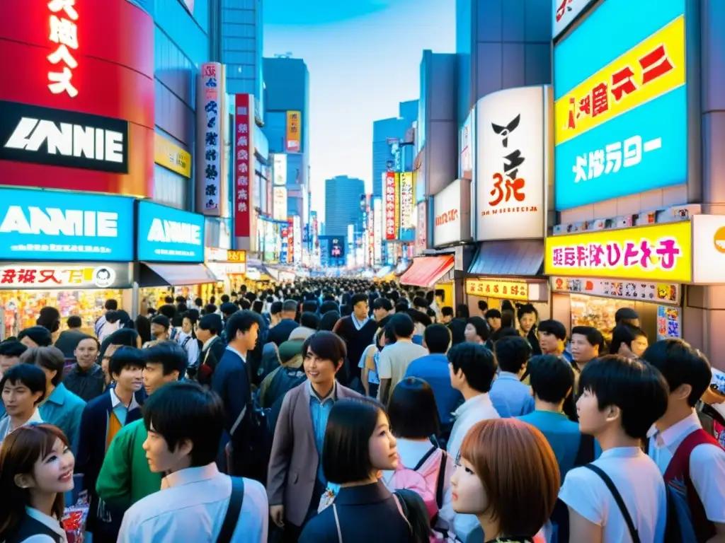 Explorando la bulliciosa cultura pop japonesa en Tokio, con tiendas coloridas y personas disfrutando del ambiente de Akihabara