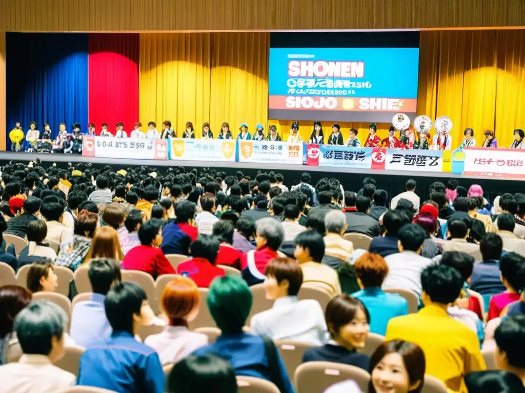 Un bullicioso salón de convenciones lleno de entusiastas fans del anime