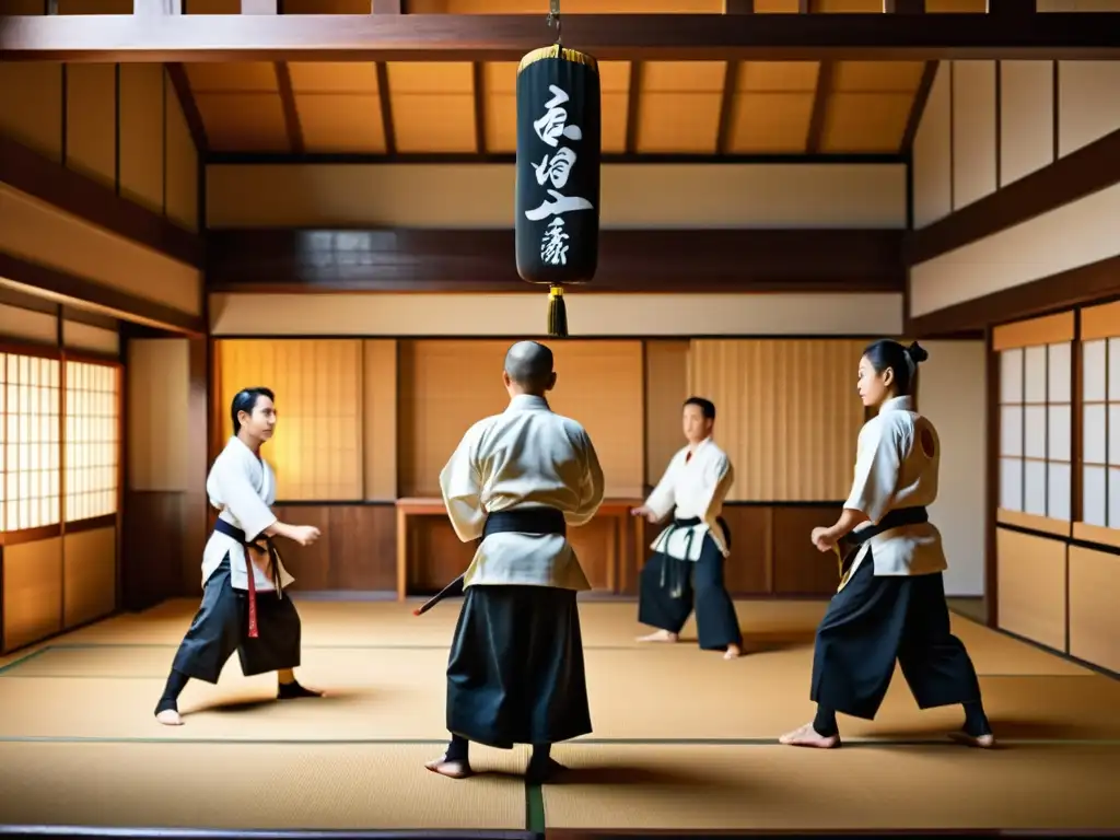 Práctica de Bushido en dojo japonés contemporáneo con valores del Bushido en Japón contemporáneo