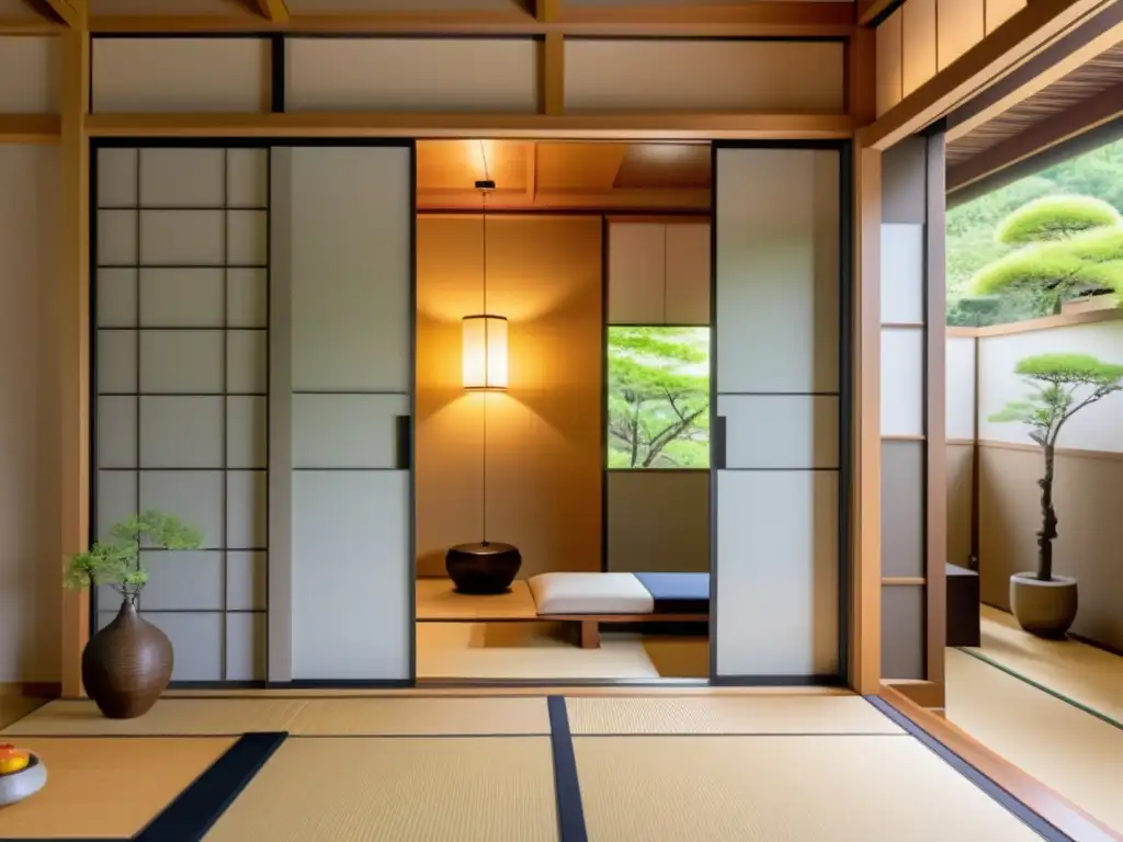 Una casa japonesa tradicional con domótica moderna, fusionando la arquitectura asiática con tecnología