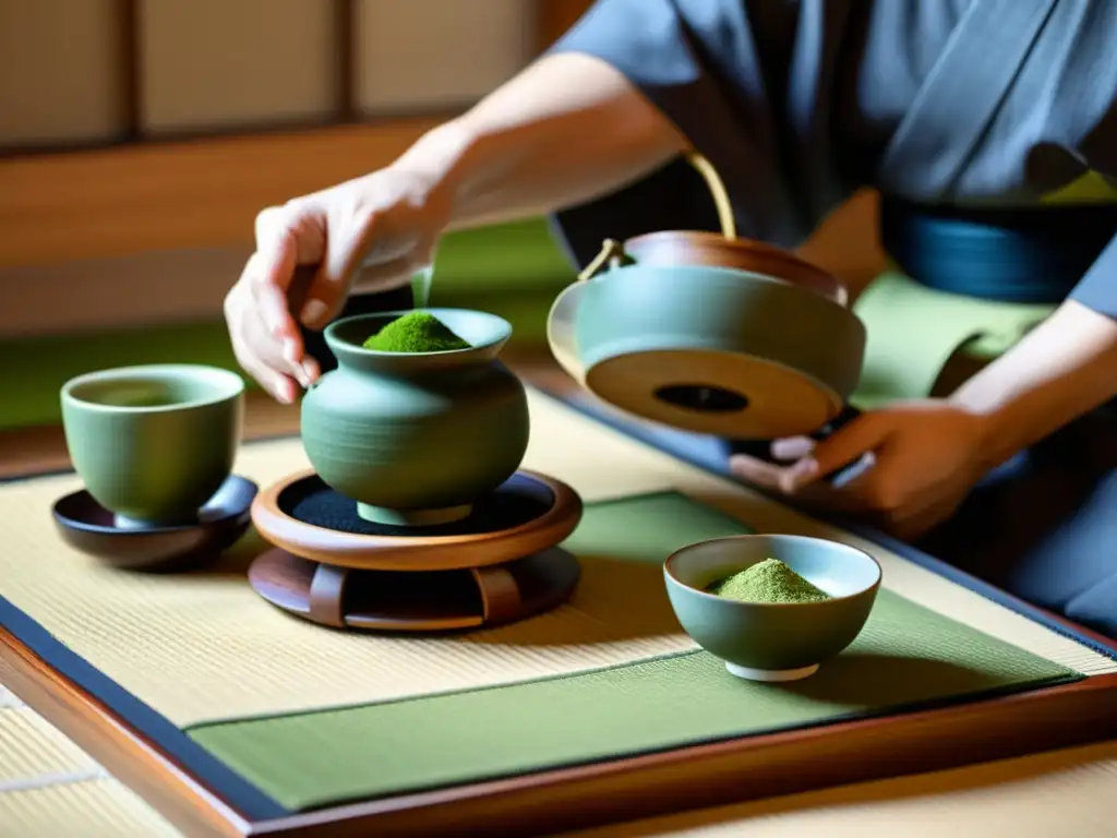 Exquisita ceremonia del té japonés: arte en movimiento Una ceremonia del té japonesa que muestra la belleza y la serenidad de las rutinas de cuidado personal asiáticas