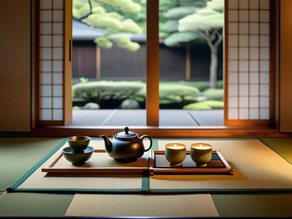 Una ceremonia del té japonesa, con detalles exquisitos y un ambiente sereno