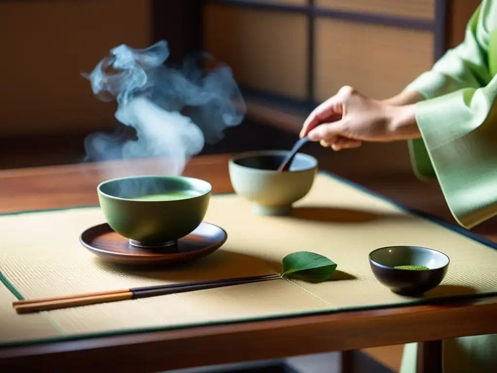 Una ceremonia de té japonesa tradicional, con delicadeza reducción estrés moderno y elegancia atemporal