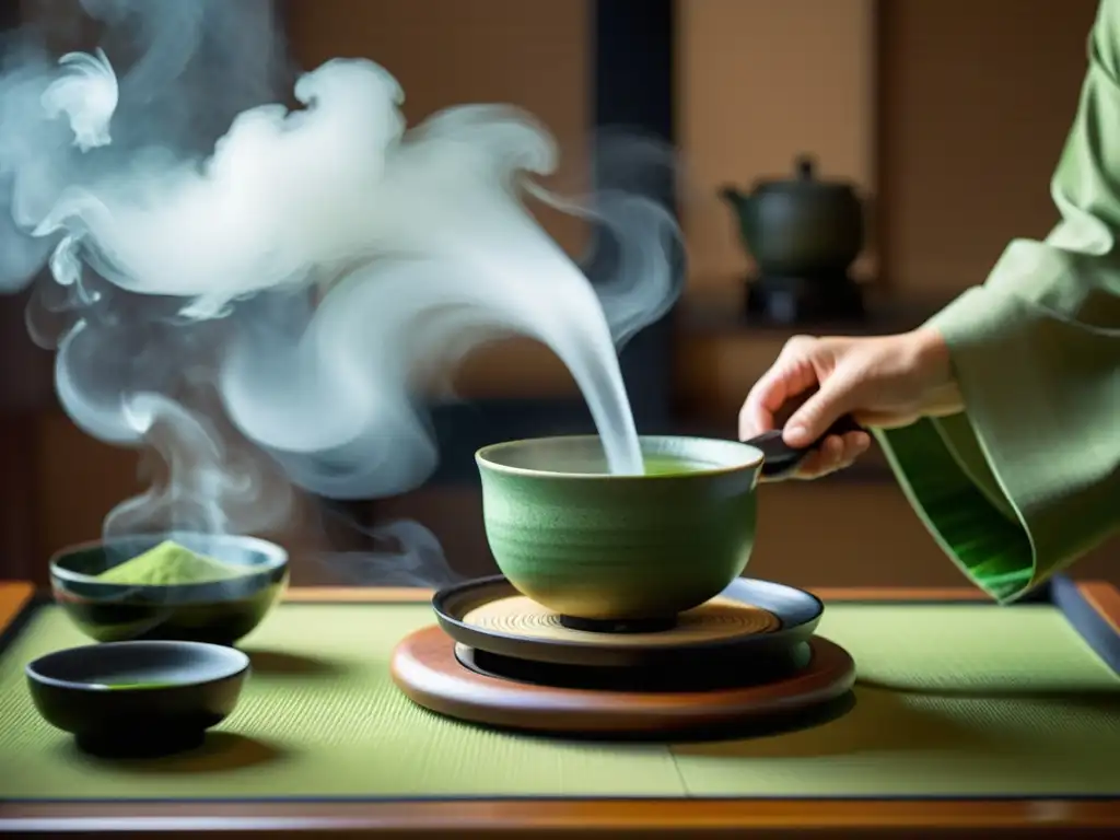 Una ceremonia de té japonesa tradicional con impacto de la tecnología en prácticas ancestrales asiáticas