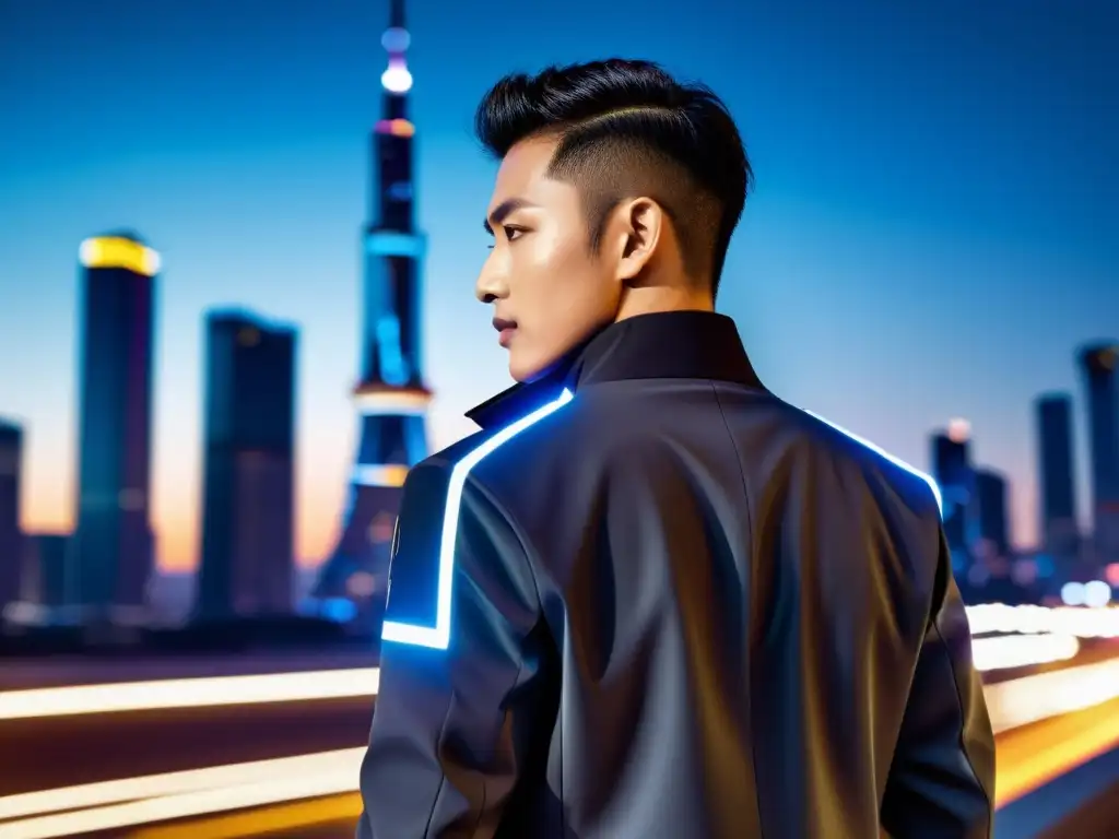 Chaqueta inteligente con tecnología innovadora en Asia, adaptándose al clima y movimientos urbanos