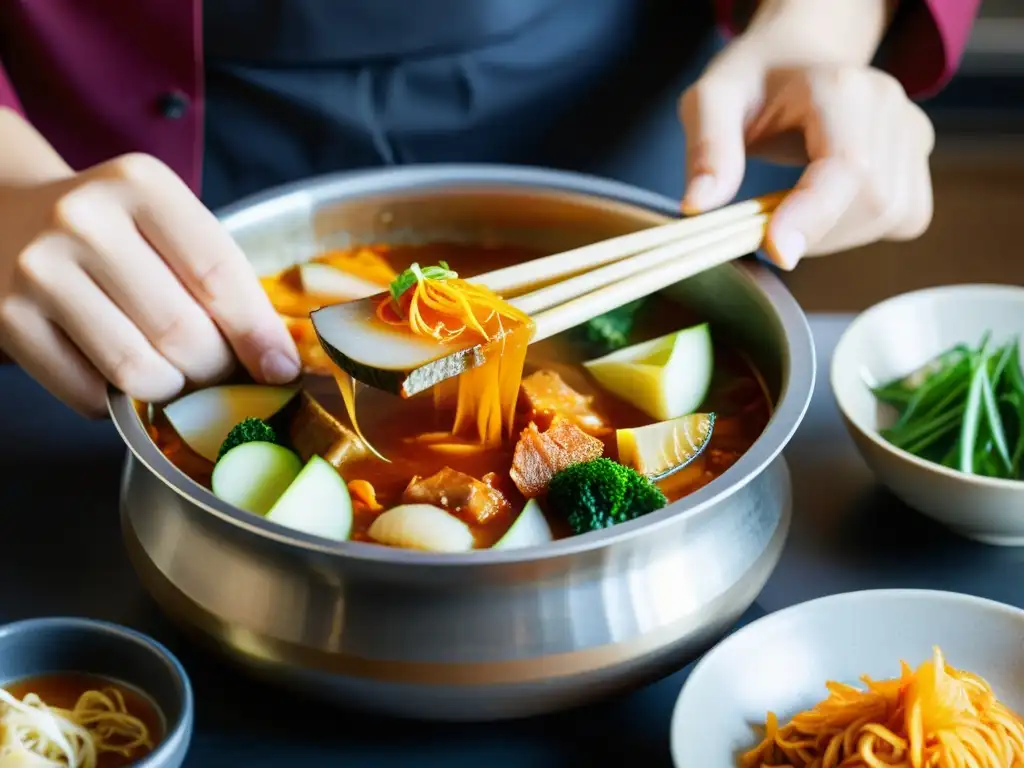 Un chef coreano experto incorpora ginseng en kimchi jjigae