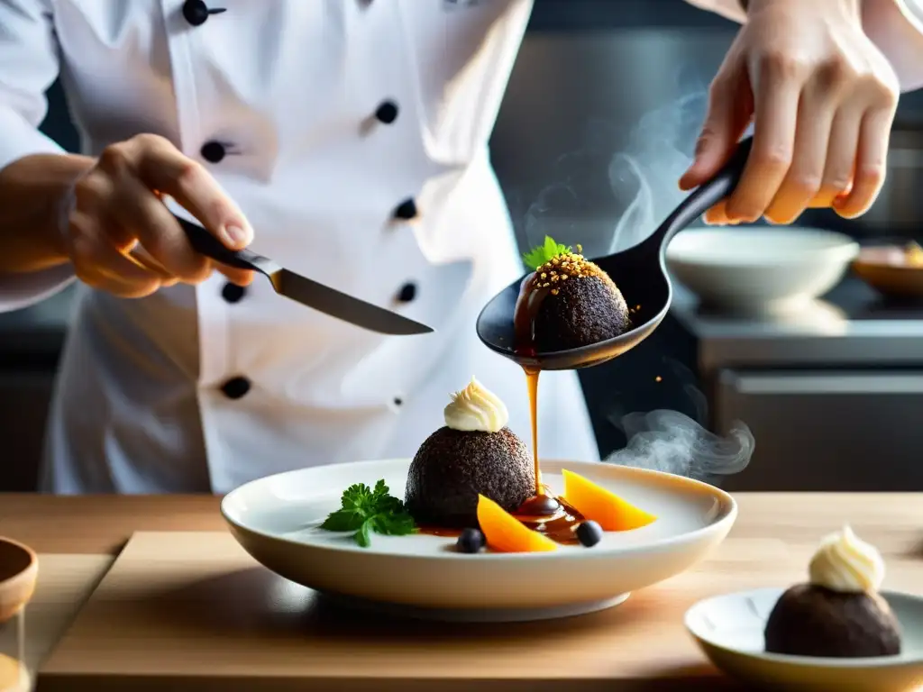 Un chef experto combina ingredientes asiáticos y occidentales, reflejando la influencia del arte culinario asiático en su cocina moderna