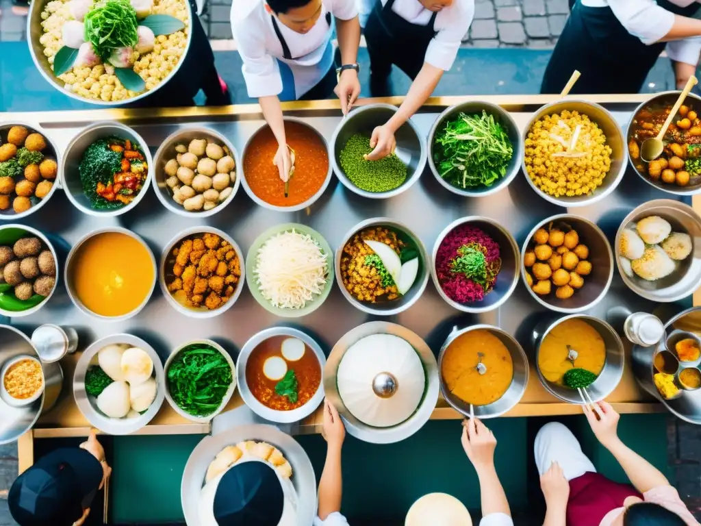 Los chefs más influyentes de Asia preparan platos tradicionales en un bullicioso mercado callejero