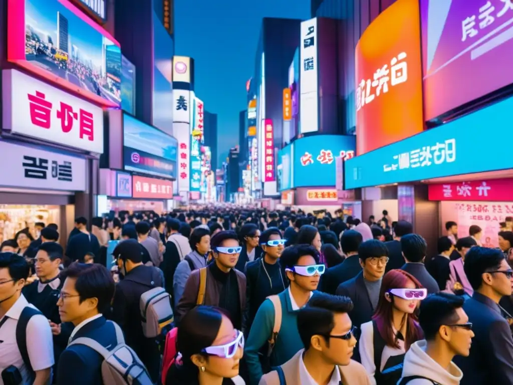 Cineastas Cyborgs Realidad Aumentada: Calle bulliciosa de Tokyo, fusionando el cine tradicional con la avanzada tecnología AR