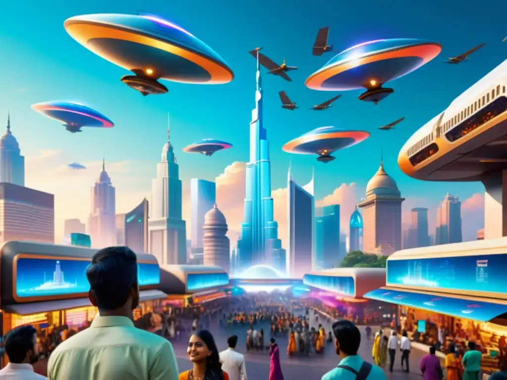 En una ciudad india futurista, rascacielos se mezclan con arquitectura tradicional