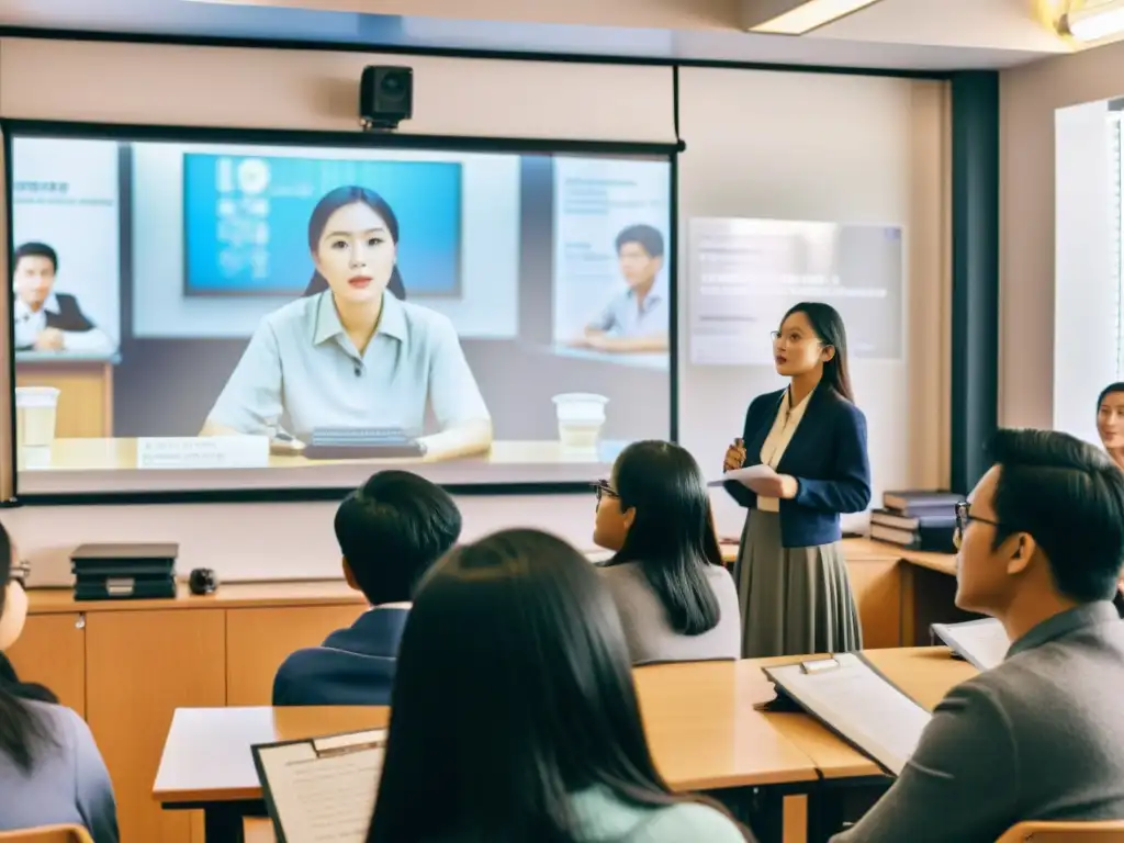 Clase inmersiva: estudiantes participan en discusión sobre cine asiático como herramienta educativa