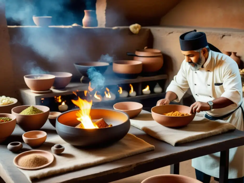 Cocineros recrean prácticas alimenticias milenarias Valle Indo en una moderna cocina, fusionando técnicas culinarias antiguas con contemporáneas