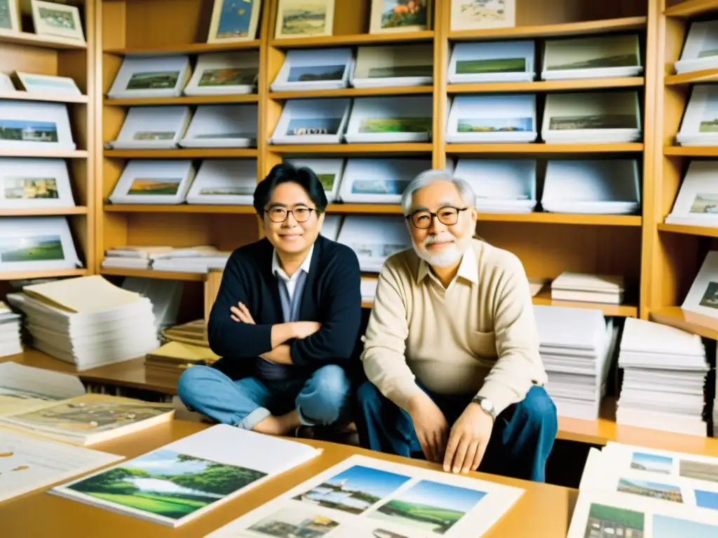 Los cofundadores de Studio Ghibli, rodeados de arte y filosofía, discuten su próxima obra maestra