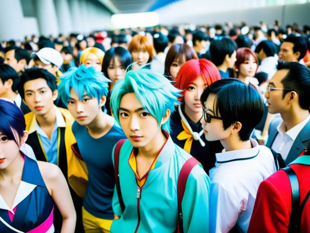Convención de anime en Tokyo: vibrante encuentro de la cultura japonesa Una colorida convención de anime en Tokio con entusiastas cosplayers
