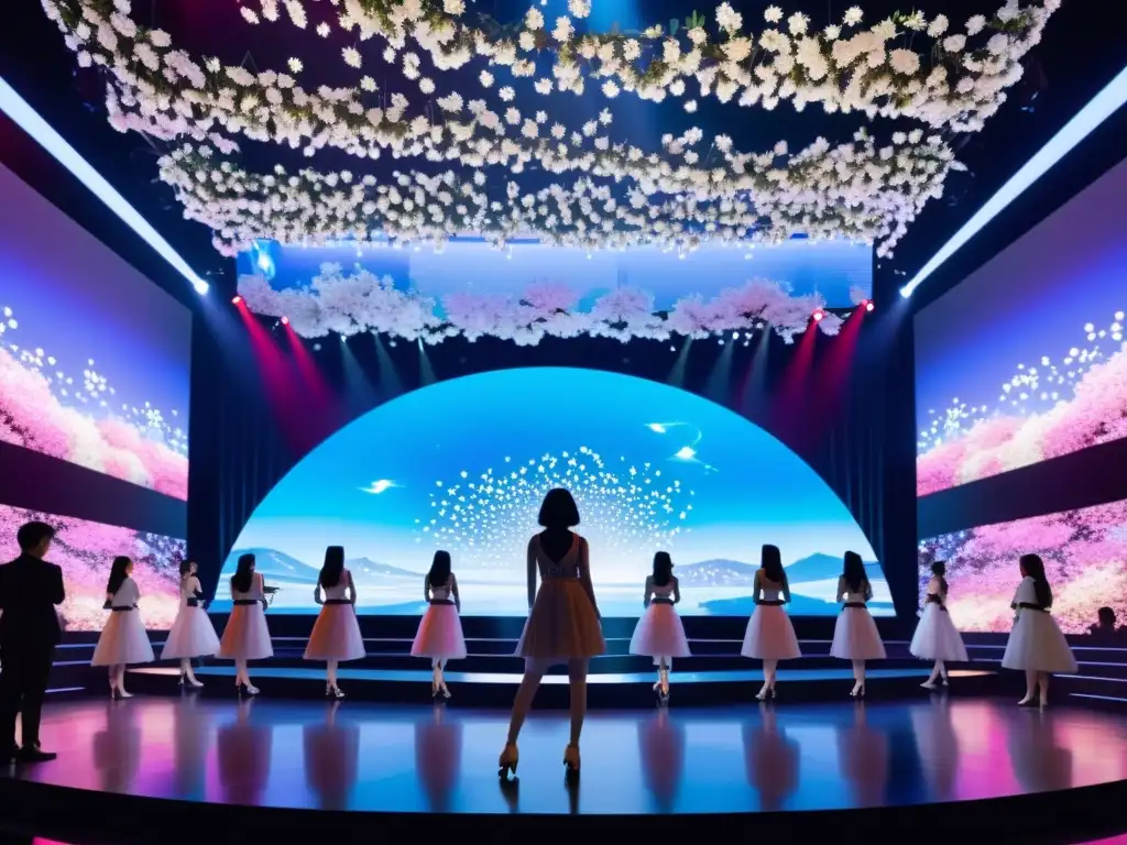 Un concierto de música pop japonés que combina tradición e innovación en un escenario holográfico futurista en Tokio