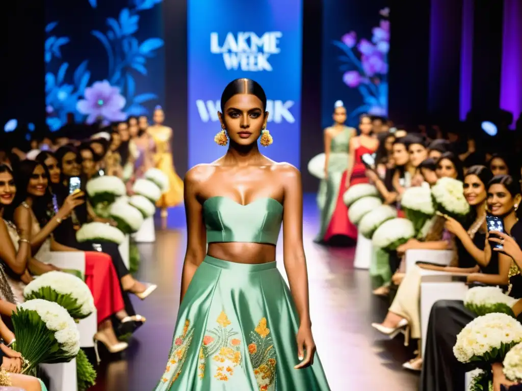 Deslumbrante desfile de moda en Mumbai, con colores vibrantes y lujo