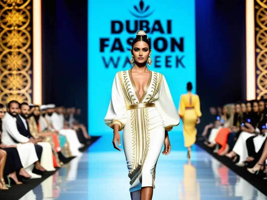 Deslumbrante desfile de moda en la Semana de la Moda de Dubai, con diseños opulentos inspirados en Oriente Medio y una multitud entusiasta