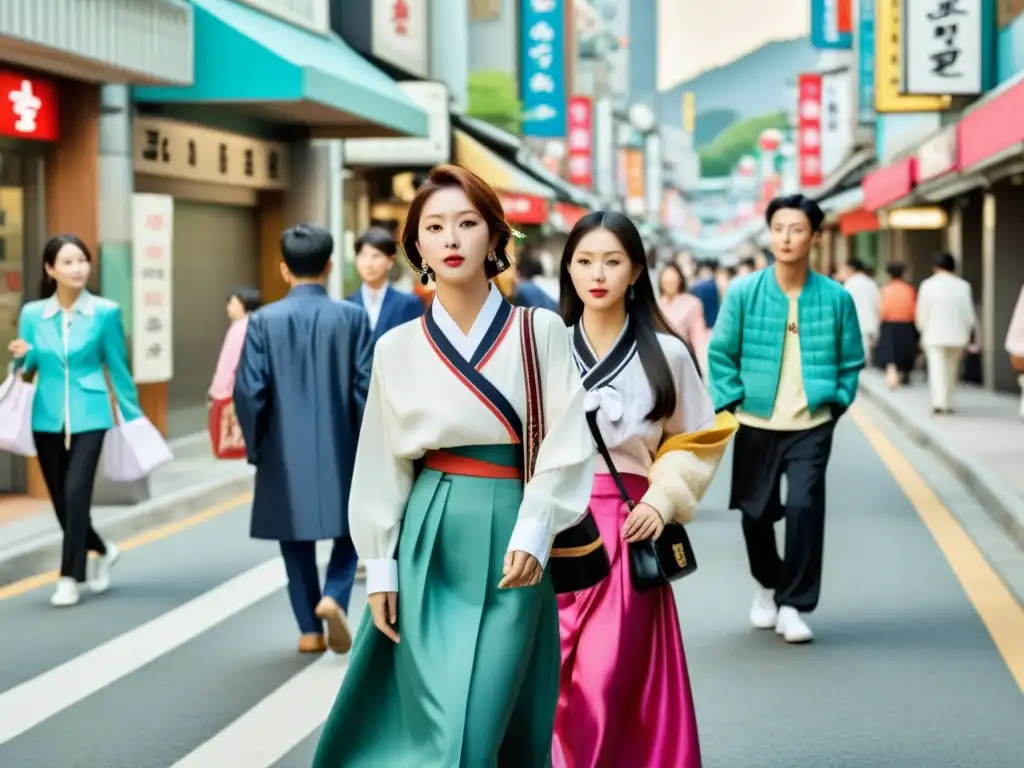 Un deslumbrante retrato de la moda callejera en Seúl, Corea del Sur, capturando la revolución Hallyu