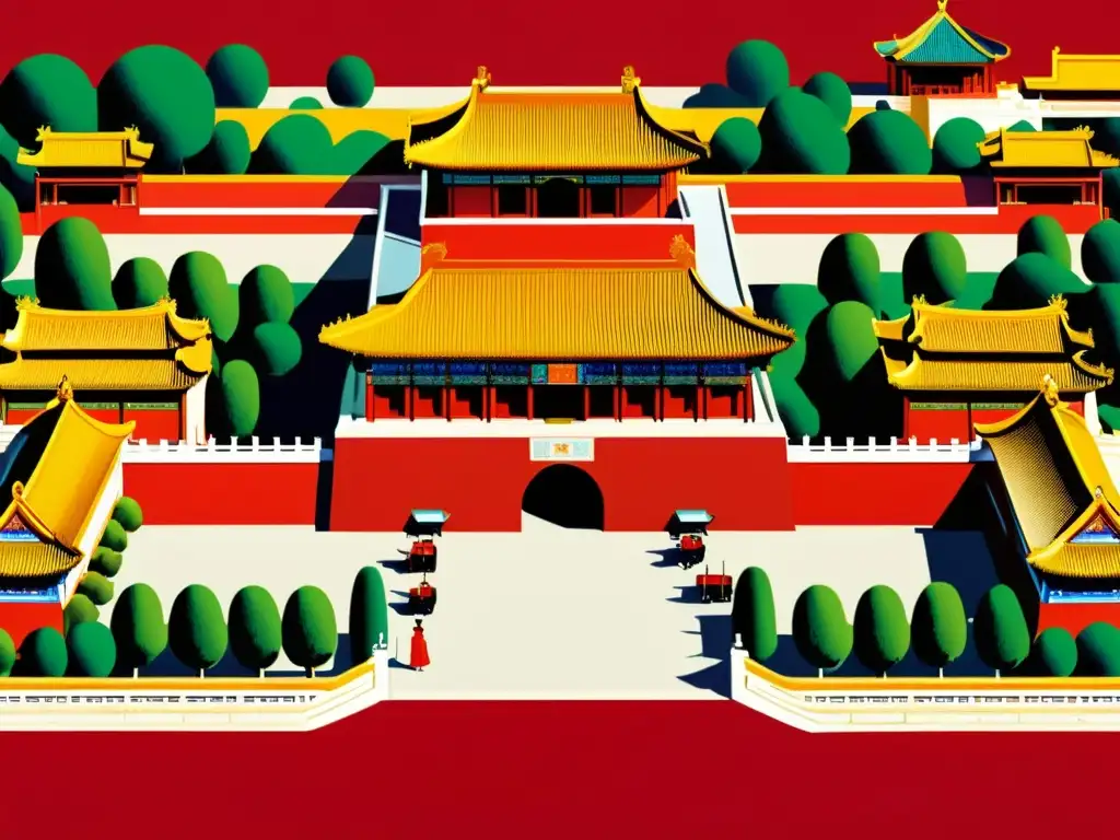 Ilustración detallada de la Ciudad Prohibida durante la Dinastía Ming: historia y legado de opulencia y poder imperial en Beijing