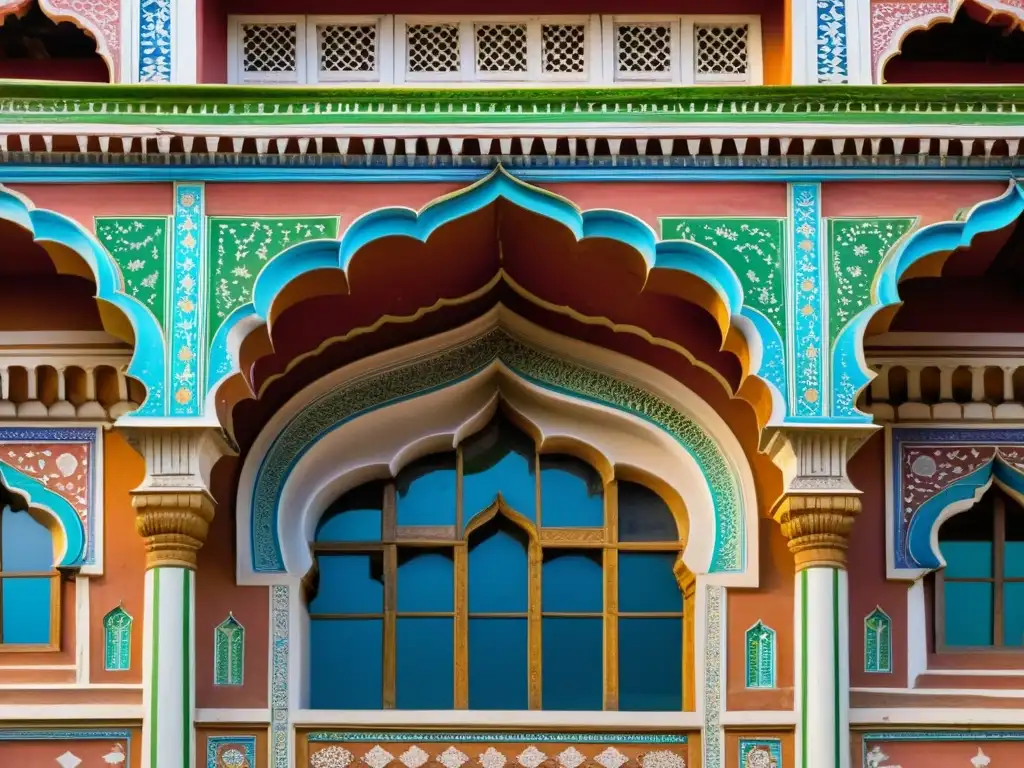 Detallados frescos adornan las paredes del Haveli, reflejando la belleza arquitectónica y artística de estos palacios tradicionales de la India