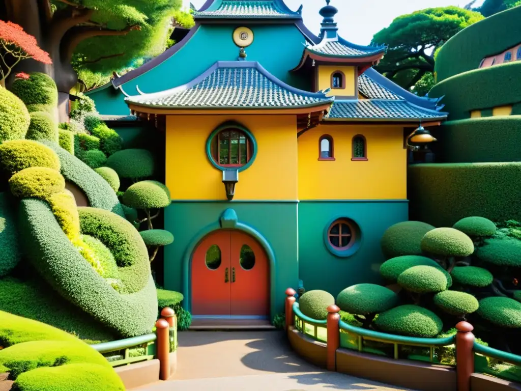 Detalle arquitectónico del Museo Ghibli en Mitaka, Japón, evocando la filosofía y misticismo en Ghibli