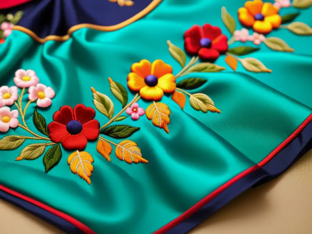 Detalle de bordado a mano en moderno hanbok, tradición del Hanbok para moda, muestra la artesanía y belleza duradera