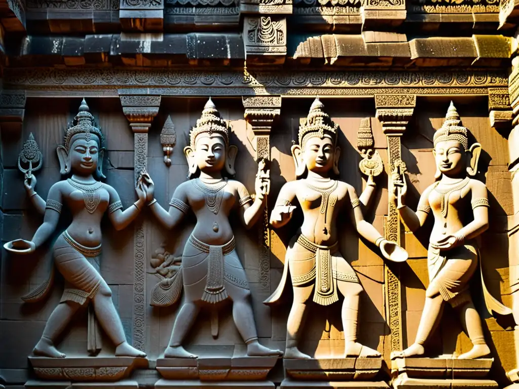 Detalle de los impresionantes relieves de Angkor Wat, con secretos del majestuoso templo camboyano