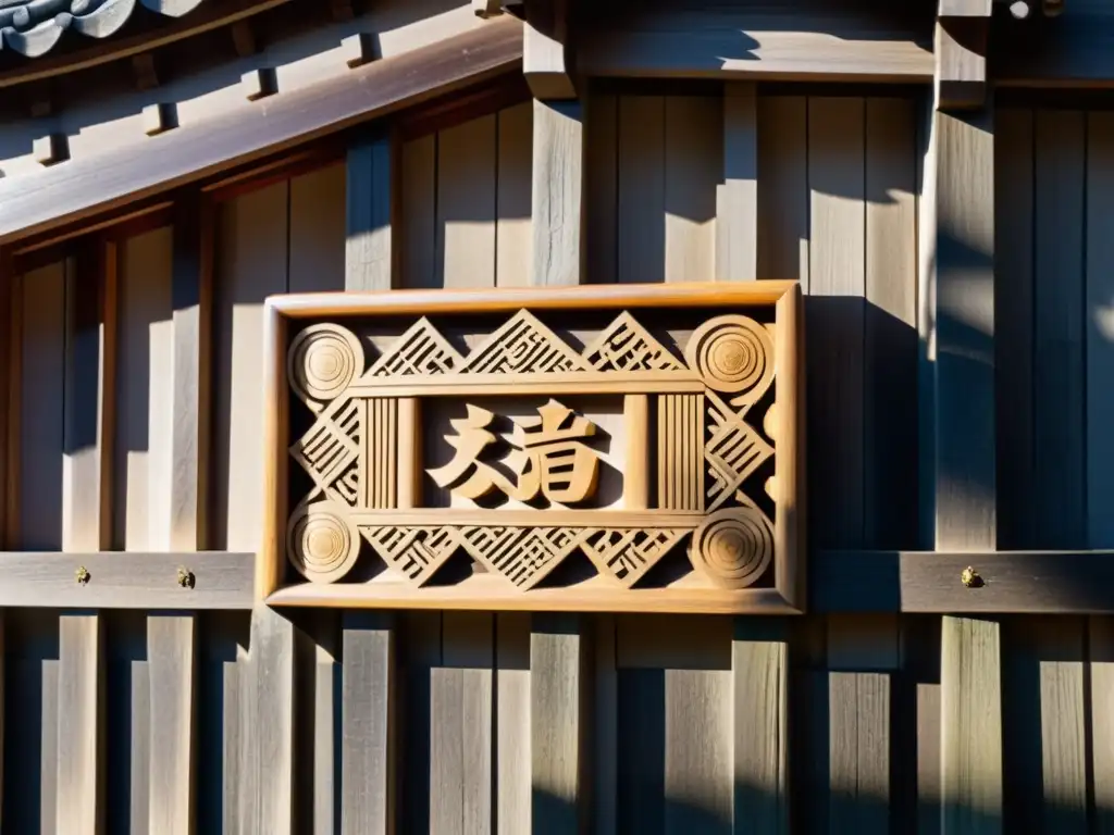 Portón de madera antigua del Castillo de Himeji Detalle de las intrincadas tallas de madera en la puerta de entrada del Castillo Himeji, Japón