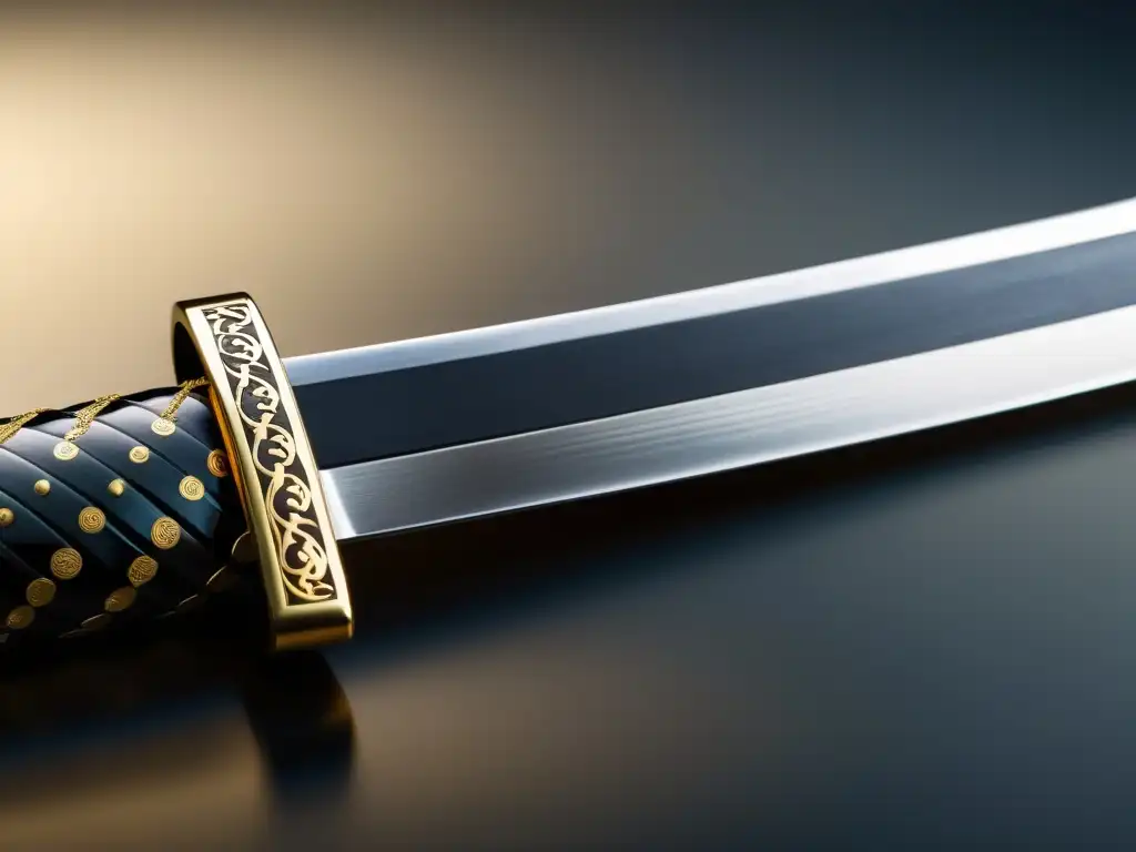 Detalle de katana samurái, reflejando lecciones de resiliencia y honor samurái