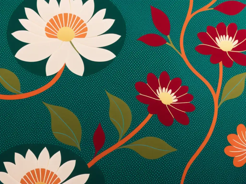 Detalle de prenda de moda con patrón floral japonés, fusionando elegancia y modernidad