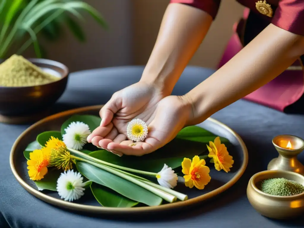 Detalle de ritual de limpieza profunda piel asiático con ingredientes naturales y movimientos precisos, evocando tradición y conexión a la naturaleza