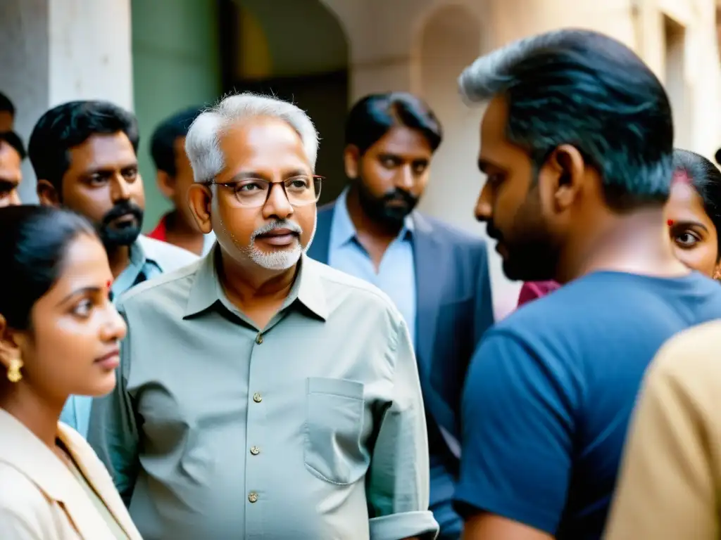 El director Mani Ratnam supervisa la filmación en un vibrante set, reflejando la intensidad del proceso creativo