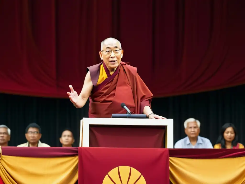 El Dalai Lama, embajador de paz, ofrece un poderoso discurso ante un público diverso, que escucha con profunda atención