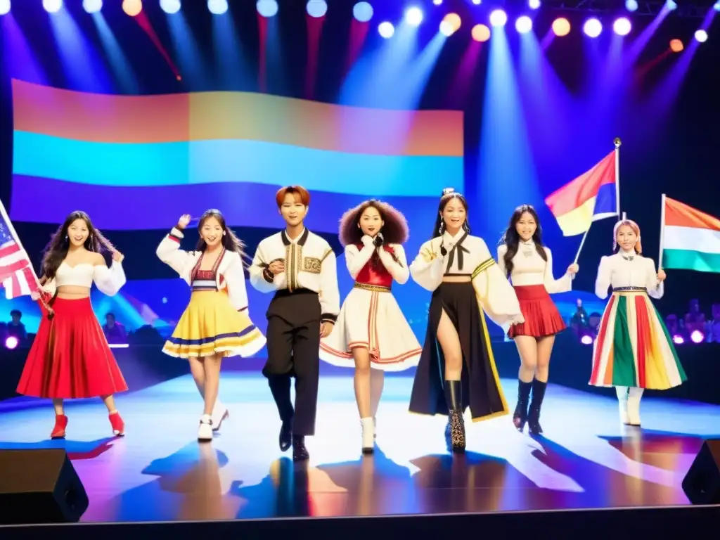 Un emocionante espectáculo de artistas de KPop de diferentes orígenes étnicos y tradiciones culturales, celebrando la diversidad cultural en KPop