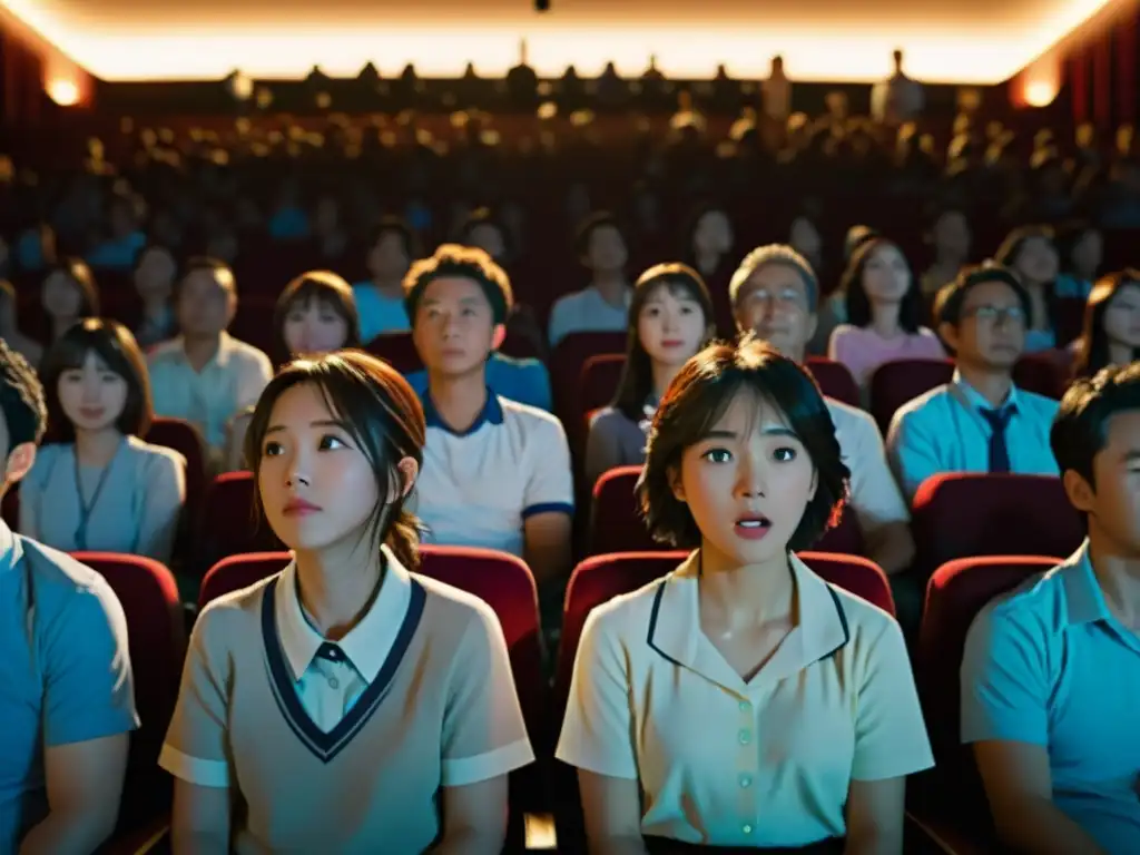 El emocionante fenómeno 'Your Name' cautiva a la audiencia en un teatro iluminado, mostrando una variedad de emociones